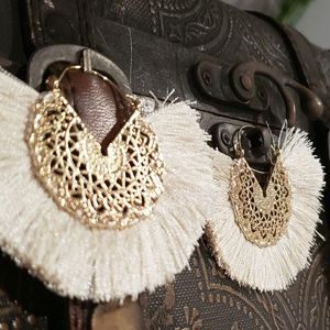 Stunning Off White Bohemian Earrings